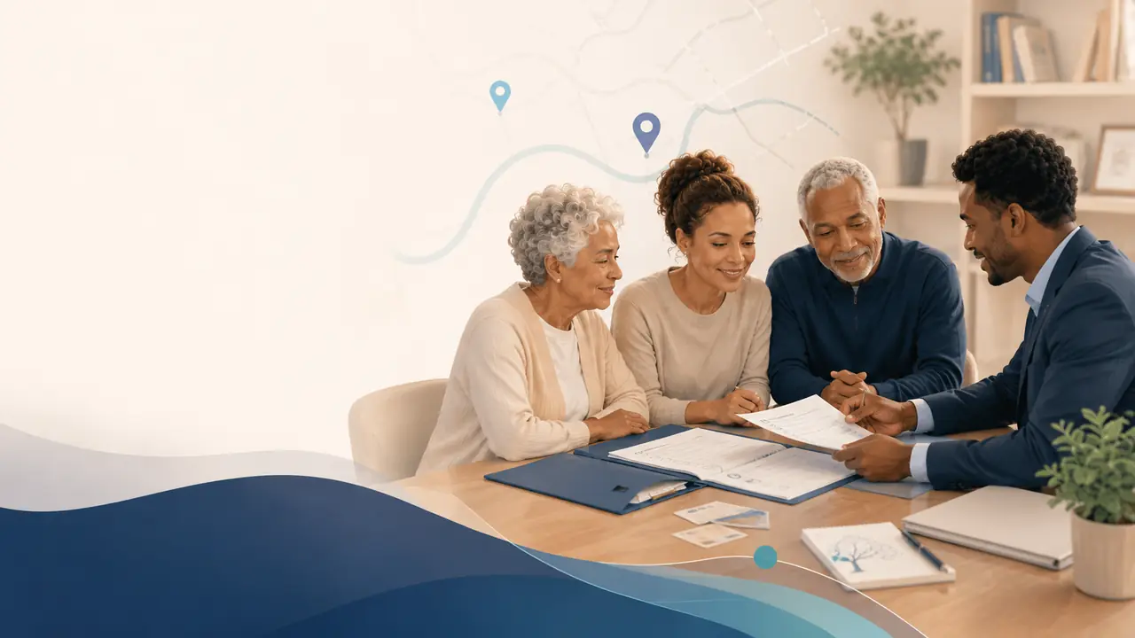 Elder law and benefits planning image for families reviewing documents